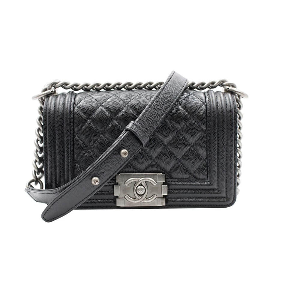 Chanel Le Boy Bag 20cm Black Caviar Leather
