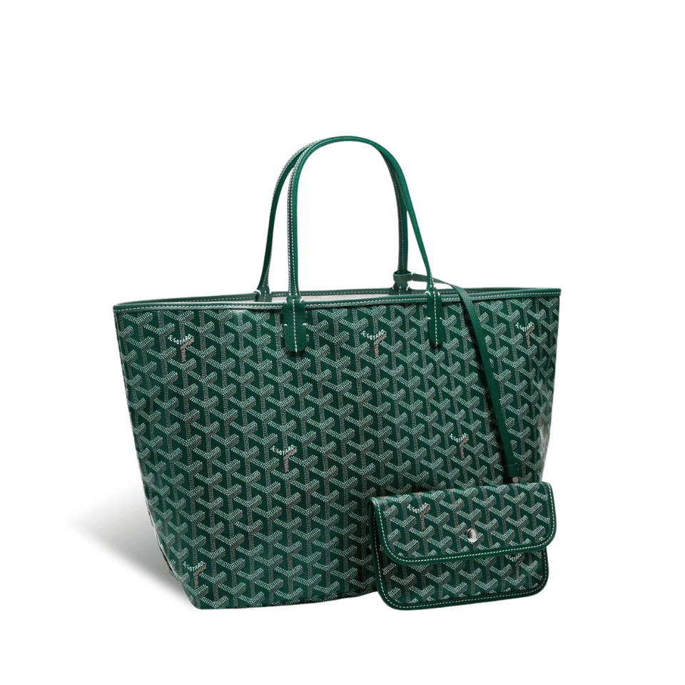 Goyard Saint Louis Pm 34Cm Green Canvas Chevroches Calfskin view 2
