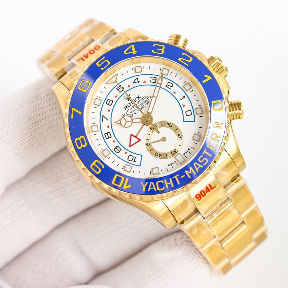 [Superclone] Rolex Yacht-Master II 44mm Gold White Dial M116688-0002 view 3