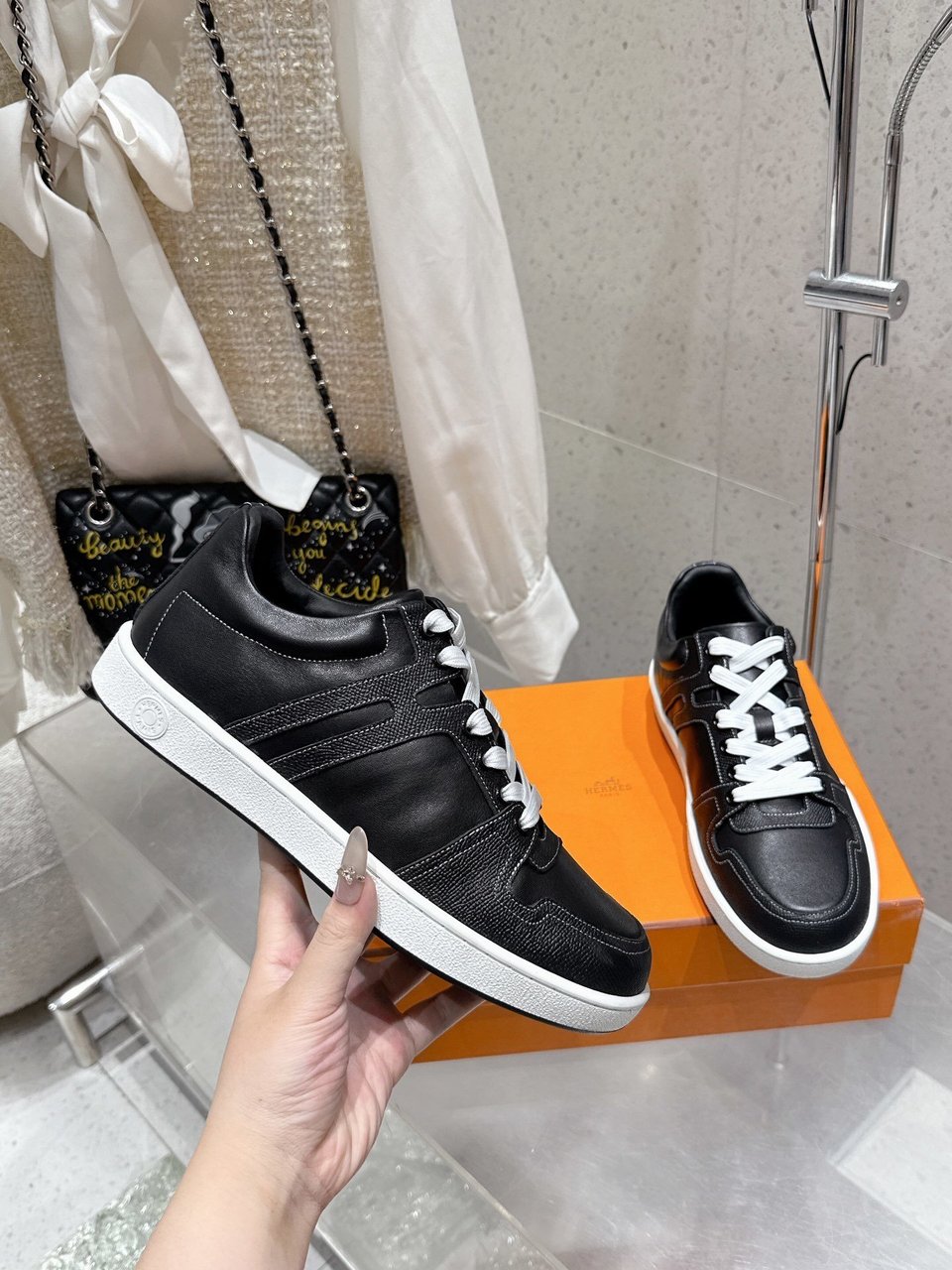 Hermès Black Advantage Sneaker- Shoes for Men view 5