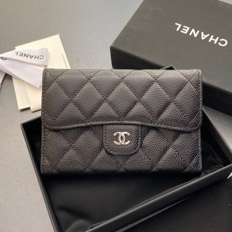 Chanel Wallet 15Cm Black Caviar Silver Hardware view 2