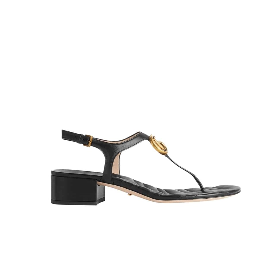 Gucci Double G Sandal Leather Black 674840 Bko00 1000 view 2