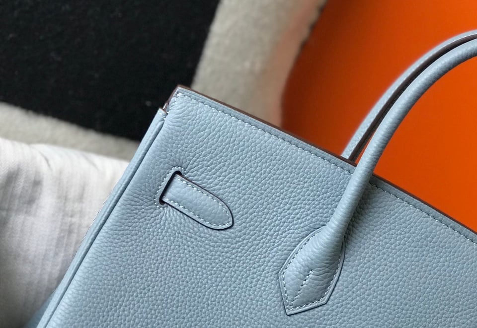 Hermes Birkin 35Cm Sky Blue Togo Leather Gold Hardware view 7