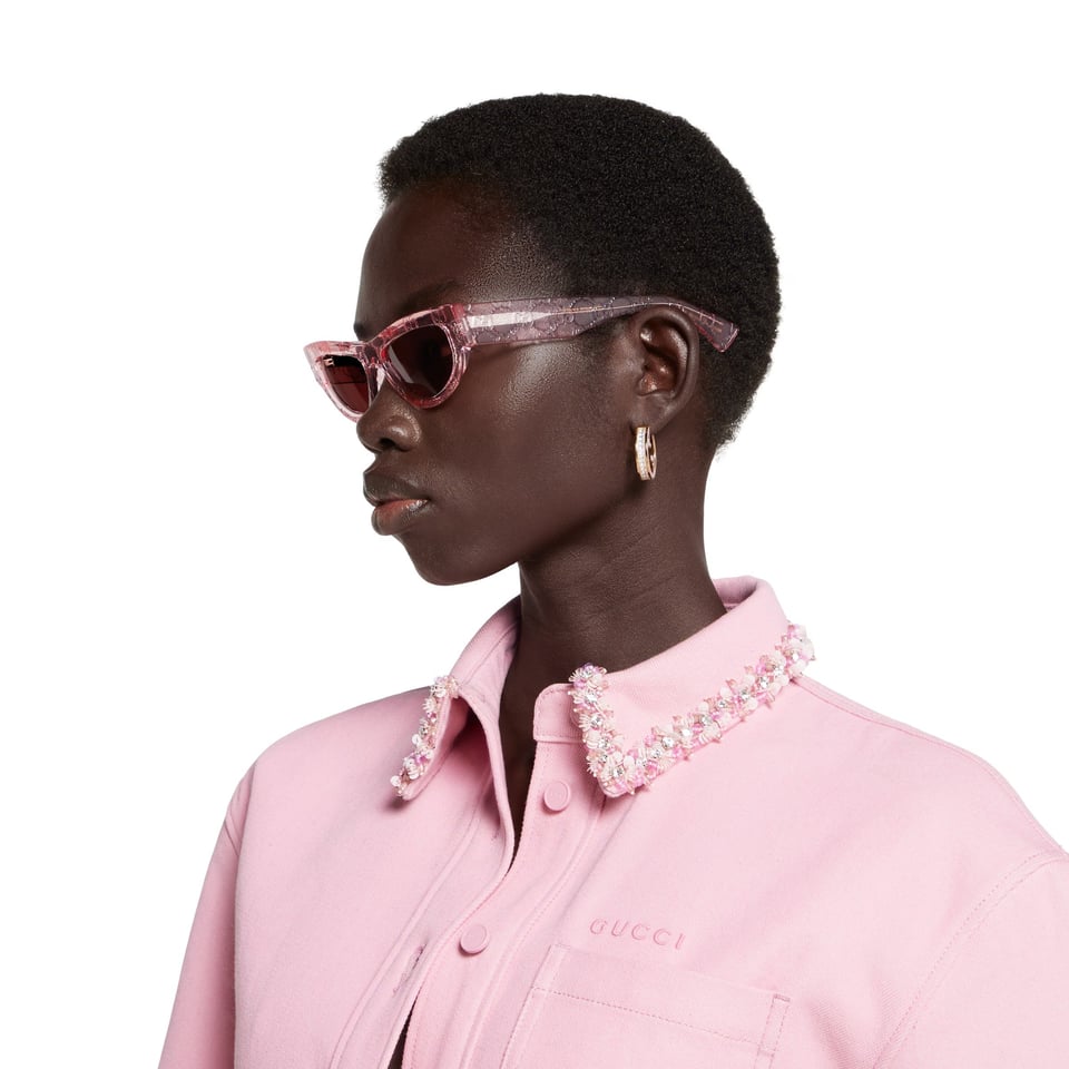 Gucci Pink Cat Eye Sunglasses GG1834S view 5