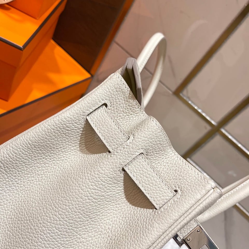 Hermes Birkin 30Cm White Togo Leather Silver Hardware view 9