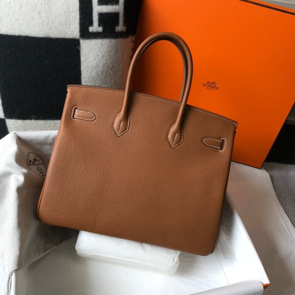 Hermes Birkin 35Cm Bag Brown Togo Gold Hardware view 5