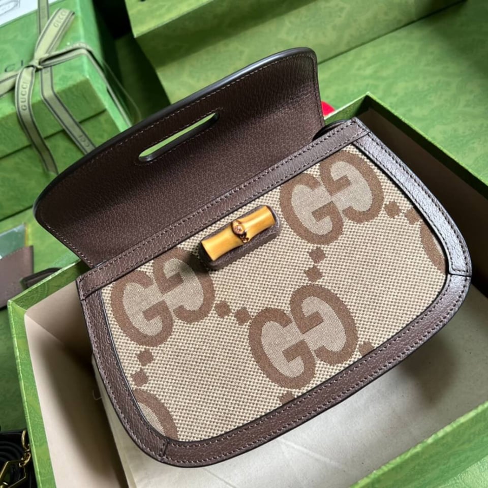 Gucci Bamboo 1947 Jumbo GG Small Top Handle Bag view 14