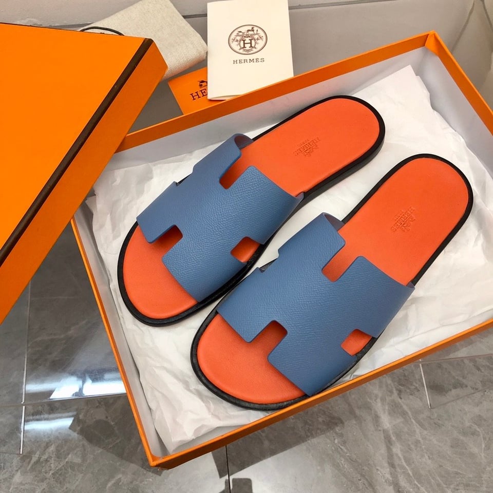 Hermes Izmir Sandal Bleu Bleuet Orange H221824Z view 9