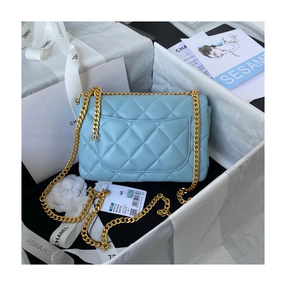 Chanel Small Flap Bag in Lambskin with Enamel CC view 3