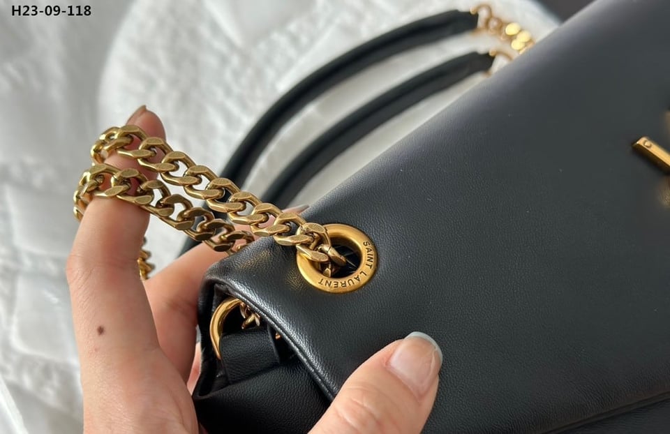 Saint Laurent Calypso Padded Leather Shoulder Bag Black 25Cm view 6