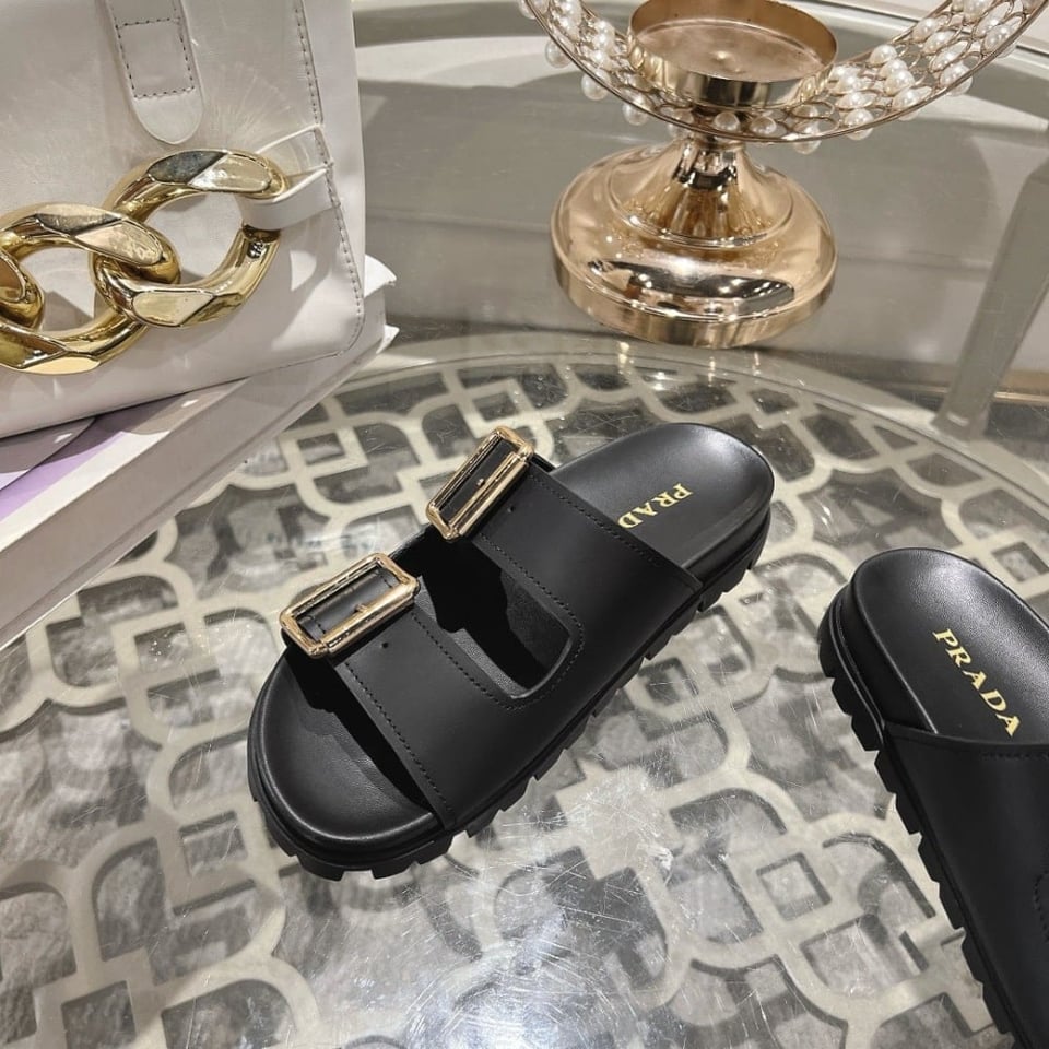 Prada Leather Strap Slides Black 1Xx692 3Lem F0002 F 020 view 10
