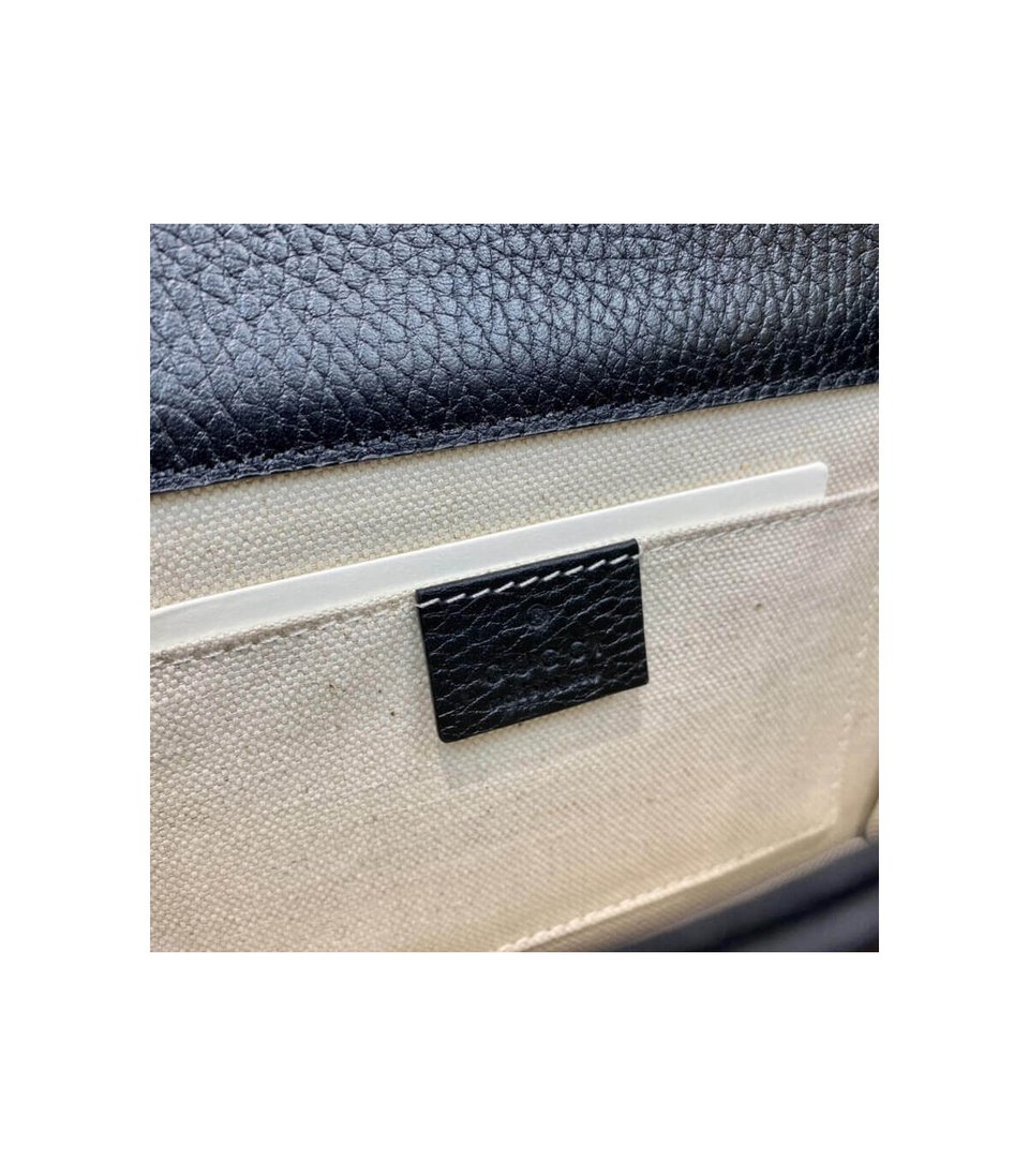 Gucci Interlocking G Chain Crossbody Black Leather 25cm view 18