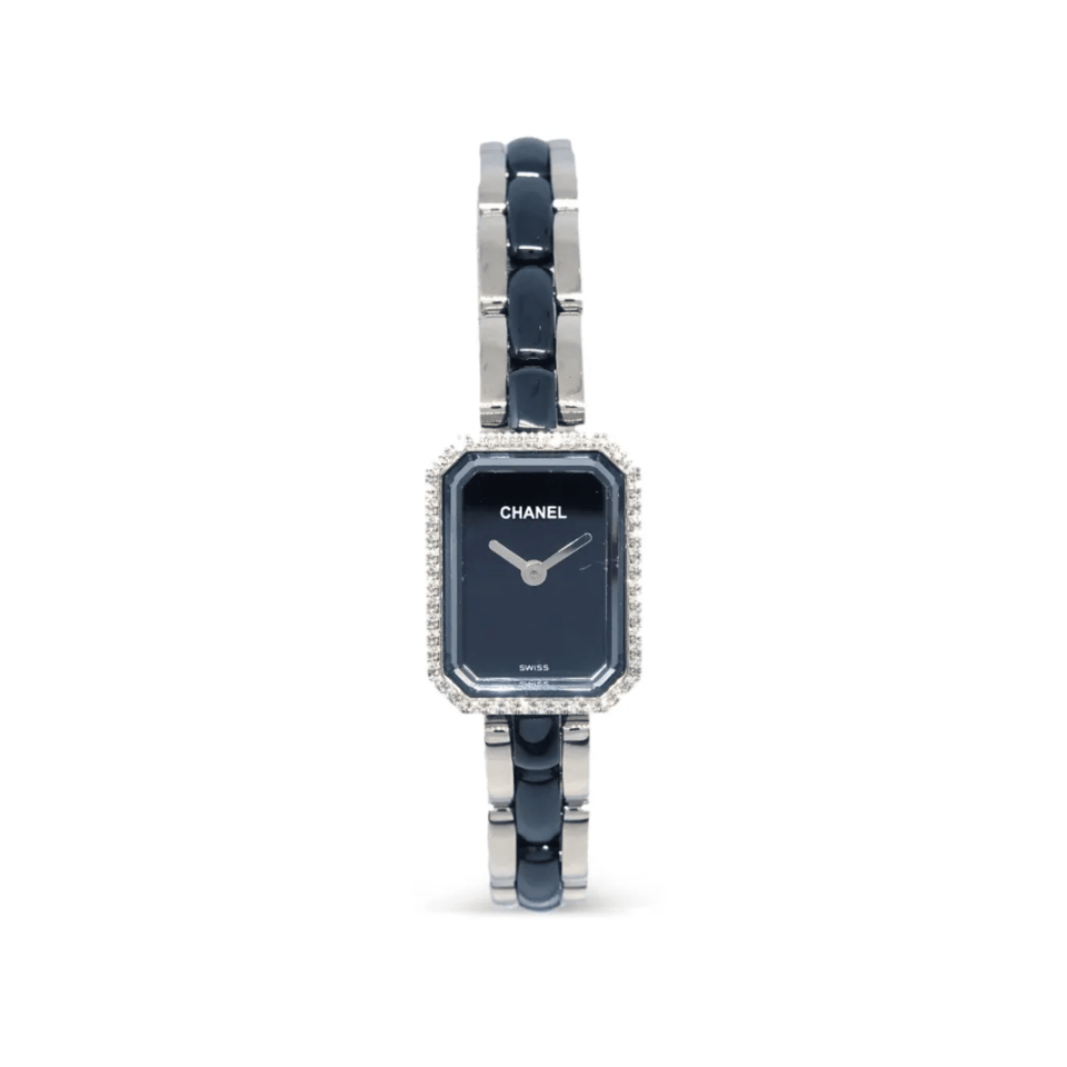 Chanel Première Ceramic Diamond Watch Black Dial view 2
