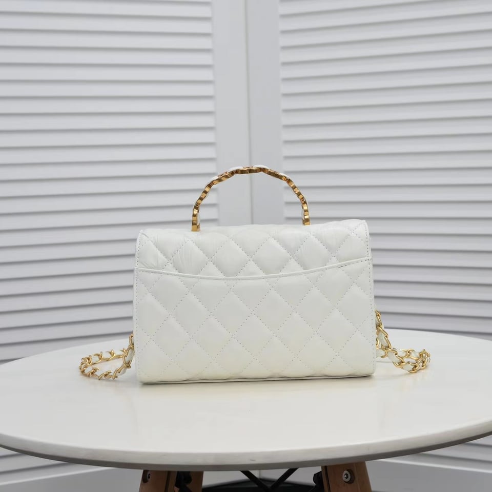 Chanel Mini Flap Handle White 19Cm/7.6in view 6