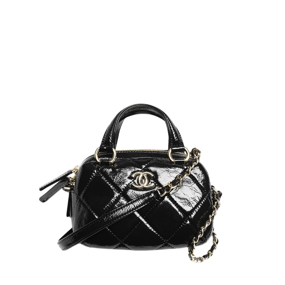 Chanel Mini Bowling Black Bag For Women 18cm/7.1in