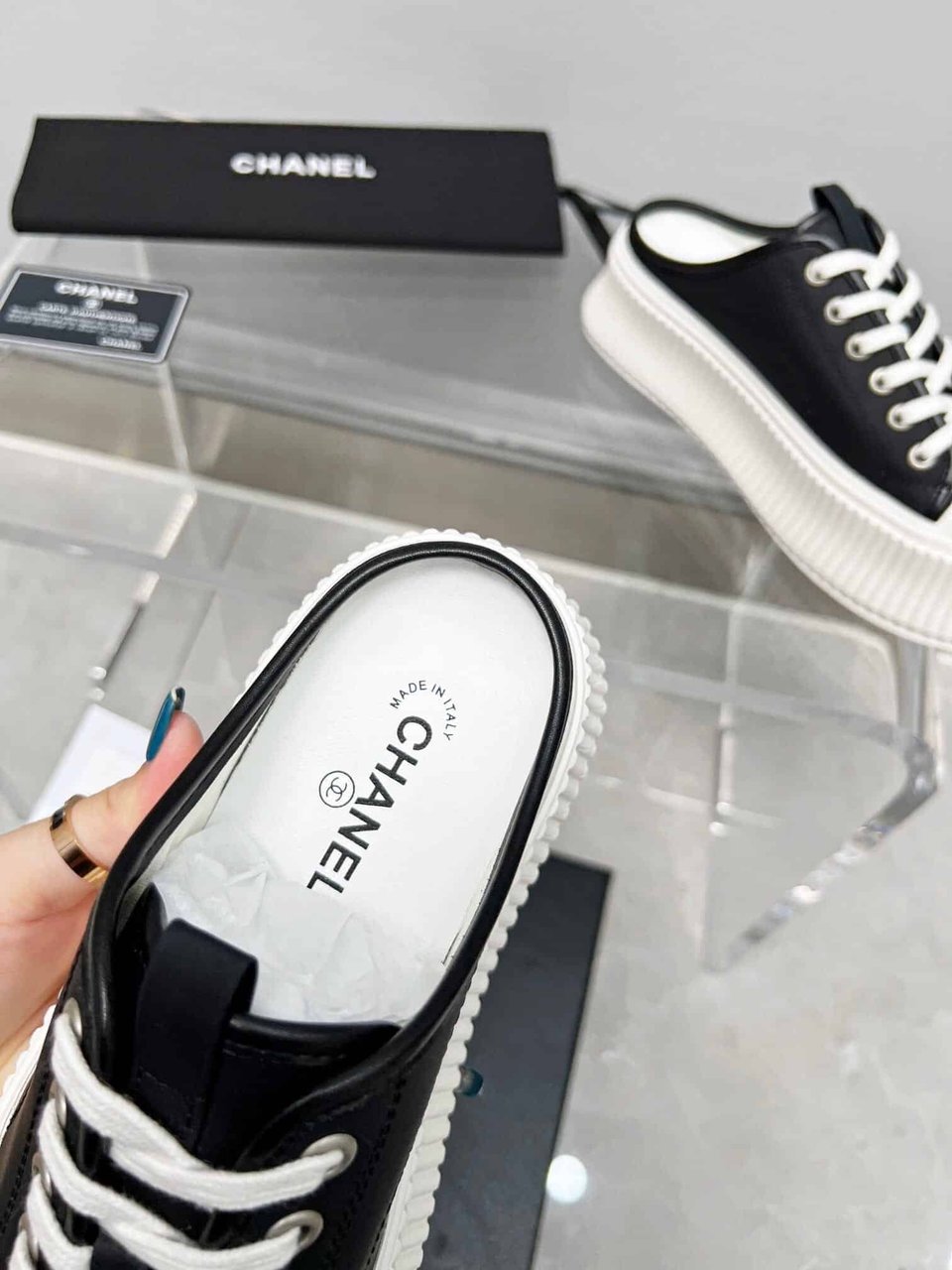 Chanel Platform Shoes Black view 8