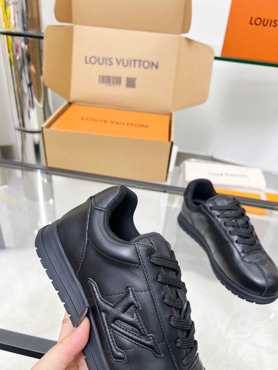 Louis Vuitton LV Trainer Triple Black Sneakers – Women’s Shoes view 8