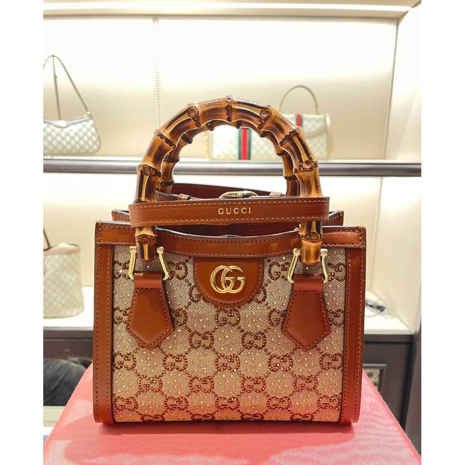 Gucci Diana Crystals Mini Tote Bag view 6