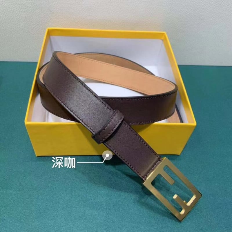 Fendi Baguette 30mm FF Buckle Belt 8C05311 Dzrk Coffee view 5