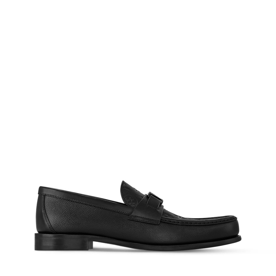 LV Major Loafer Black Monogram Calfskin Leather Shoes For Men view 3