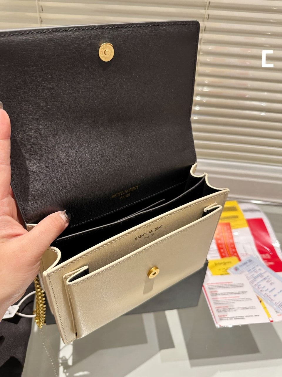 Saint Laurent Sunset Medium Chain Bag In Smooth Leather view 7