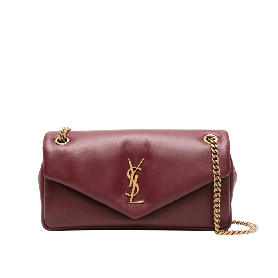 Saint Laurent Calypso Small In Plunged Rouge Merlot 27Cm view 2