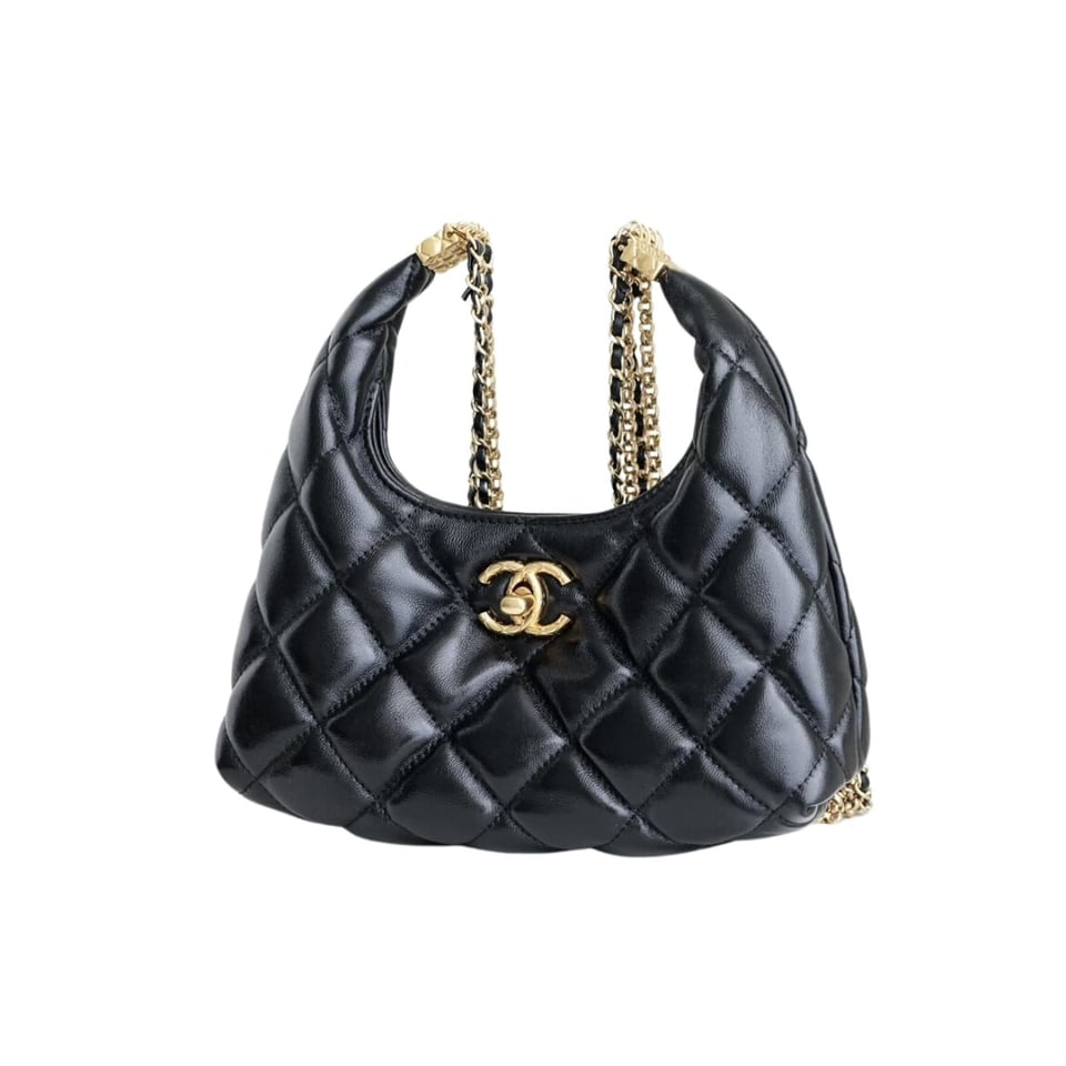 Chanel 24A Limited Edition Tassel Chain Hobo Bag In Black 20Cm view 2