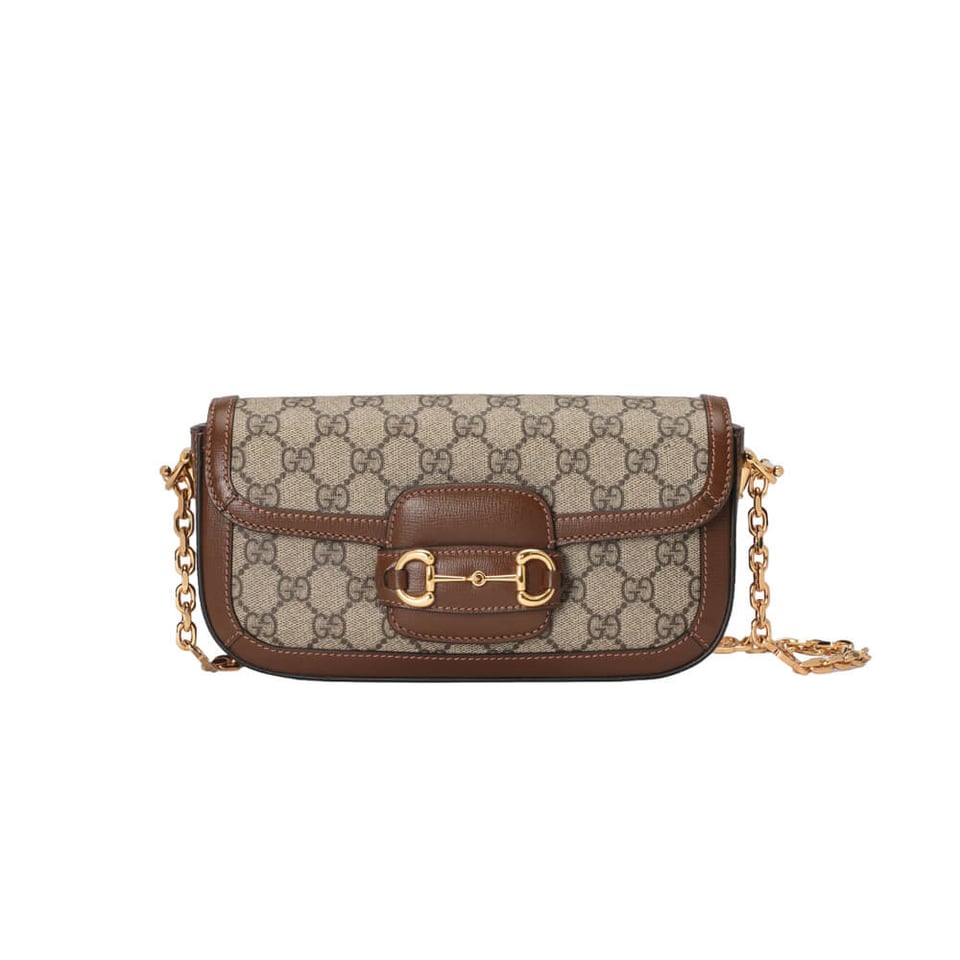 Gucci Horsebit 1955 GG Supreme Canvas Should Bag Brown view 2