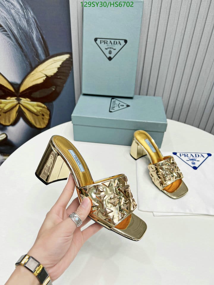 Prada Studded Metallic Leather Mules Gold 1Xx6473Ll5F0522F065 view 5