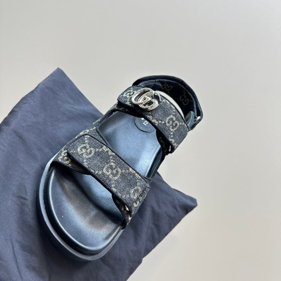 Gucci Double G Sandal Denim 771575 Facvp 8446 view 5