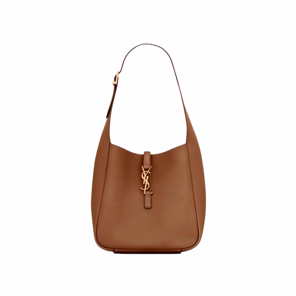 Saint Laurent Le 5 A 7 Supple Large In Grained Leather Brown 31Cm