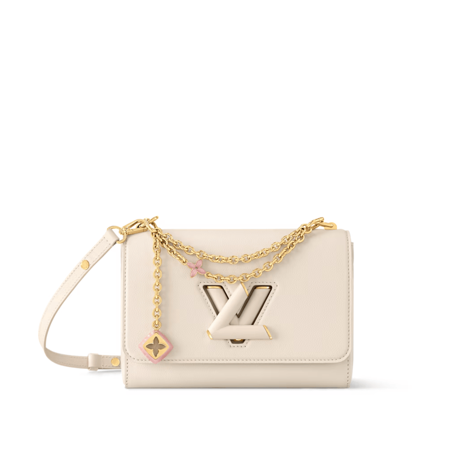 Louis Vuitton Twist MM Slim Medium Quartz Taurillon Leather Shoulder Bag 23cm/9.1in M14341 view 2