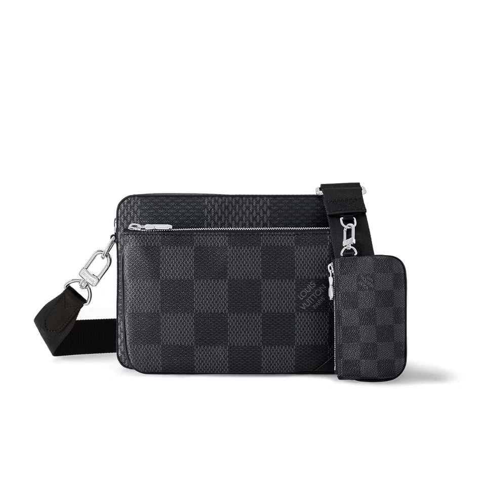 Louis Vuitton Trio Messenger Bag Damier Canvas Black 25Cm N50017 view 2