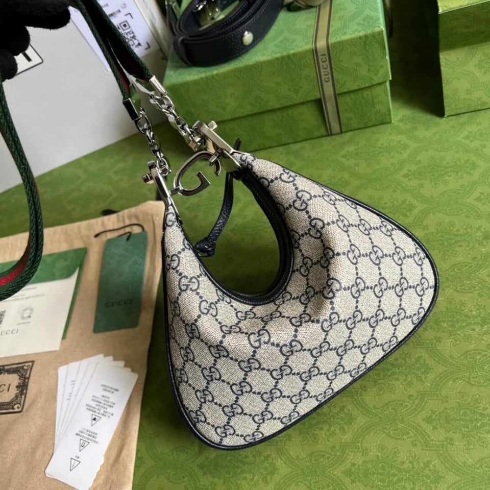 Gucci GG Supreme Attache Small Shoulder Bag Blue view 10