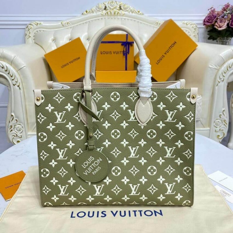 Louis Vuitton Onthego MM Tote Monogram Empreinte ‘Kaki Beige’ 35cm view 10