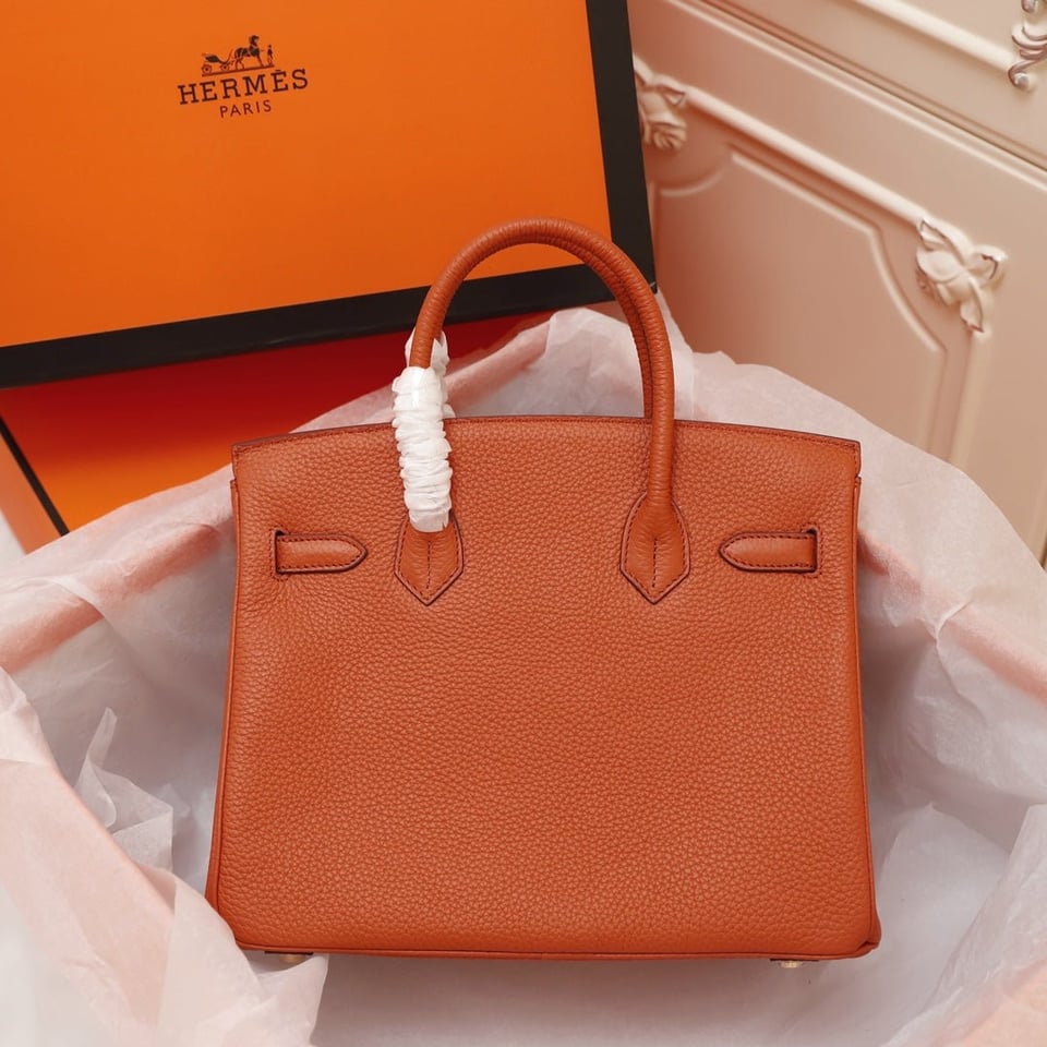 Hermes Birkin Bag 35 Fire Togo Gold Hardware view 5