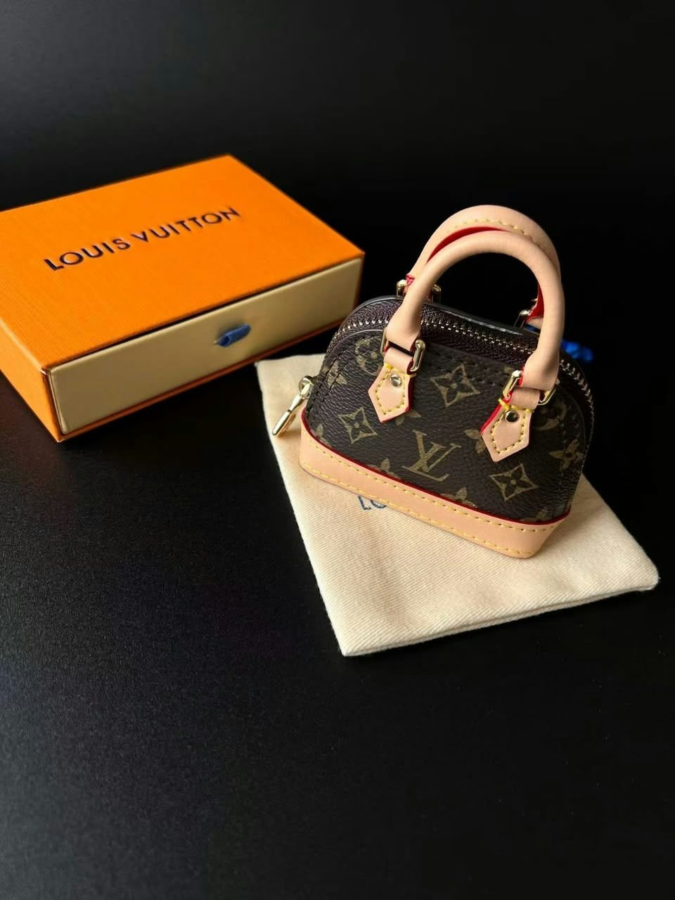 Louis Vuitton Micro Alma Bag Charm 9cm/3.5in Brown Color M00995 view 2