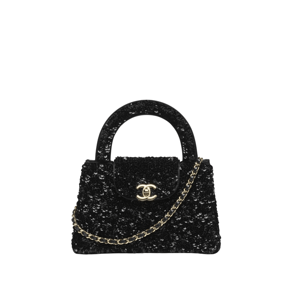 Chanel Mini Sequin Handbag Black 19cm/7.5in view 2