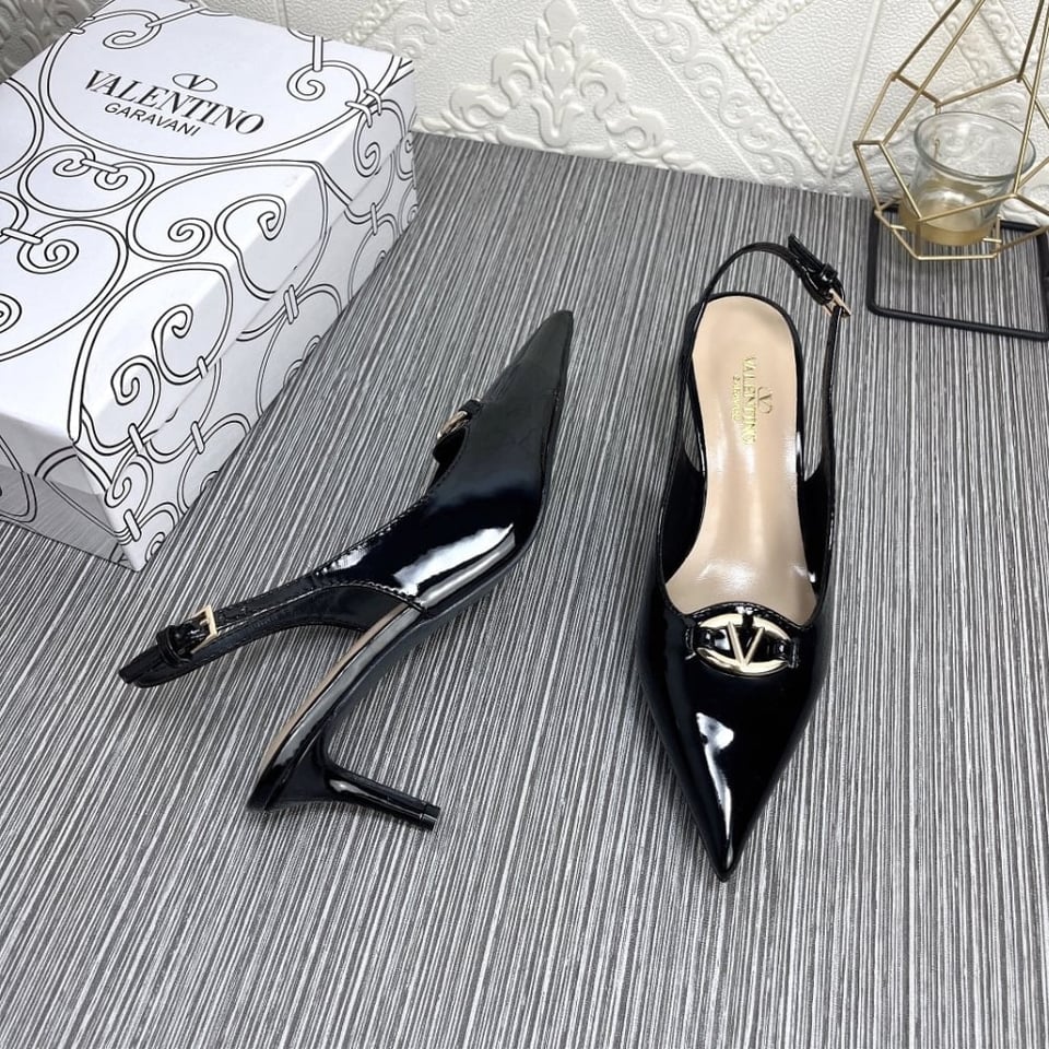 Valentino Vlogo The Bold Edition Slingback Pumps In Patent Leather 60Mm In Black view 5