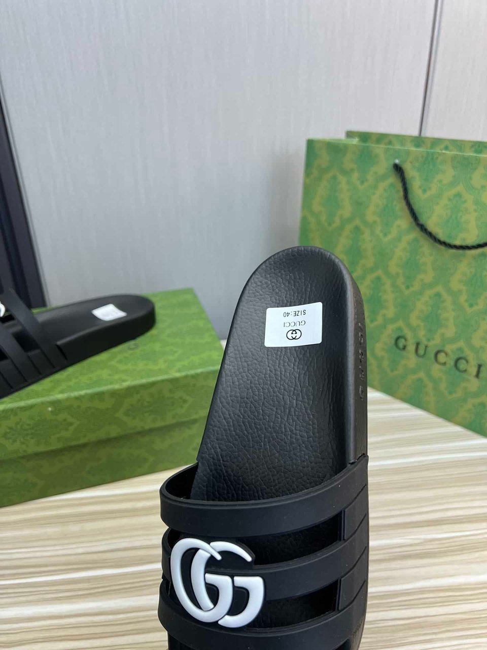 Gucci Slippers Sandals Mules Summer With Gg Logo White view 4