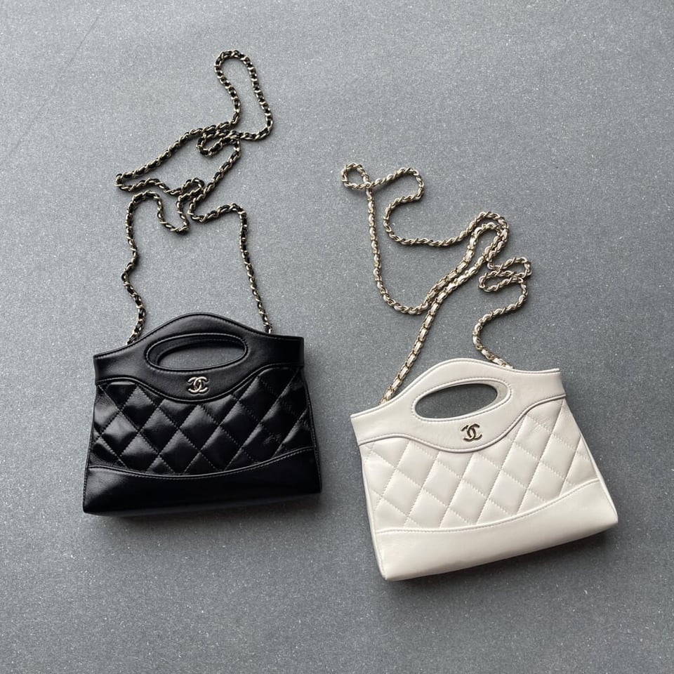 Chanel 31 Mini Shopping Bag Chain Clutch Shiny Lambskin view 16