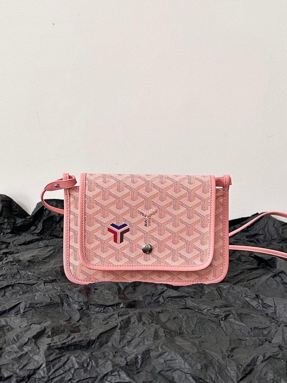 Goyard Plumet Pocket Wallet 20cm Pink Goyardine Canvas And Lambskin Trim view 3