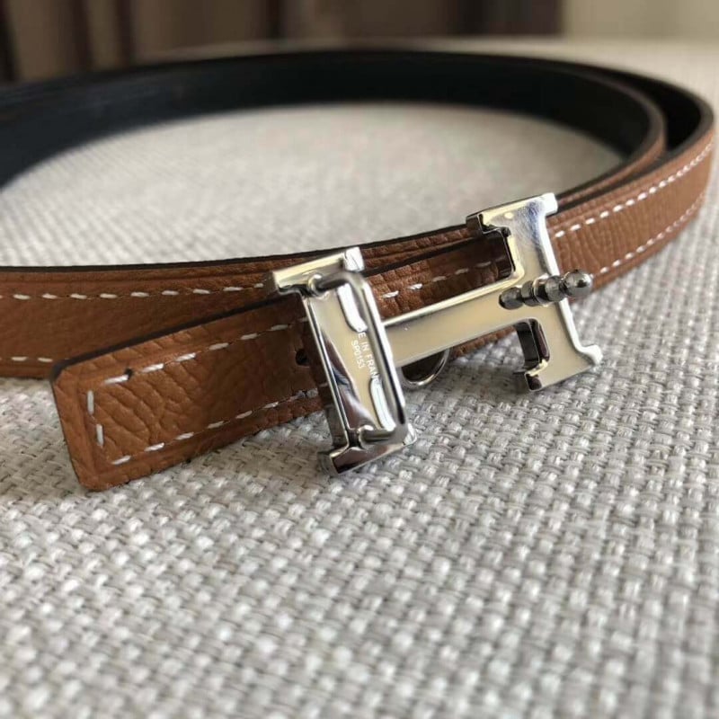 Hermes 5382 Rock Belt Buckle Leather Strap 13mm H0800 view 5