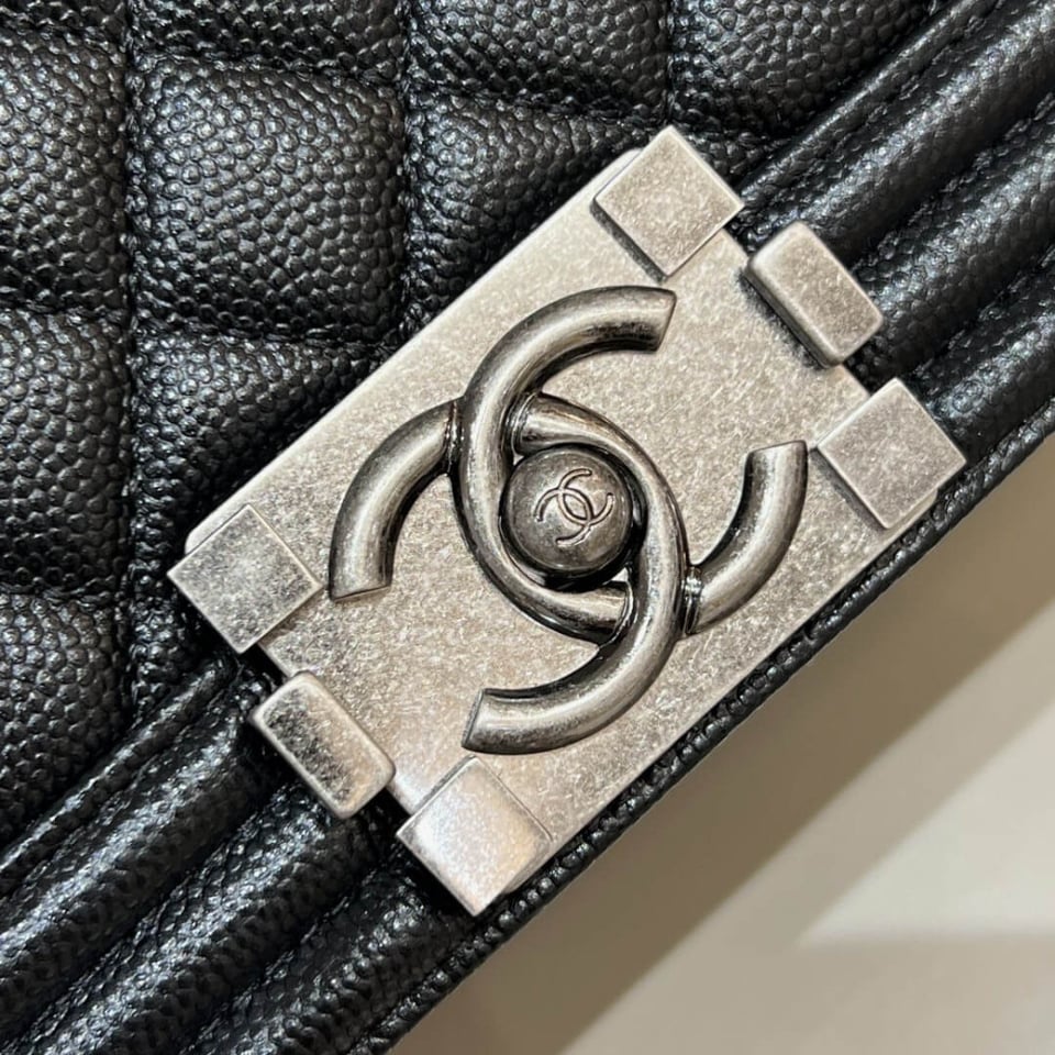 Chanel Le Boy Bag 20cm Black Caviar Leather view 10