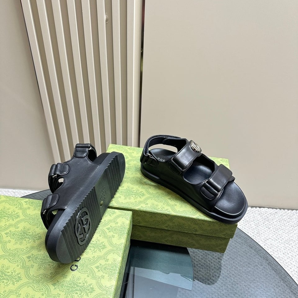 Gucci Double G Sandal Black 771578 Bko00 1000 view 6