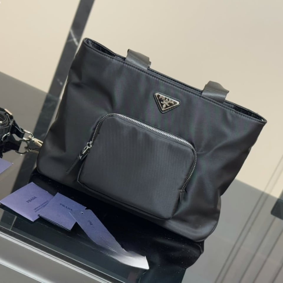 Prada Re Nylon Tote Bag Black 32Cm view 8