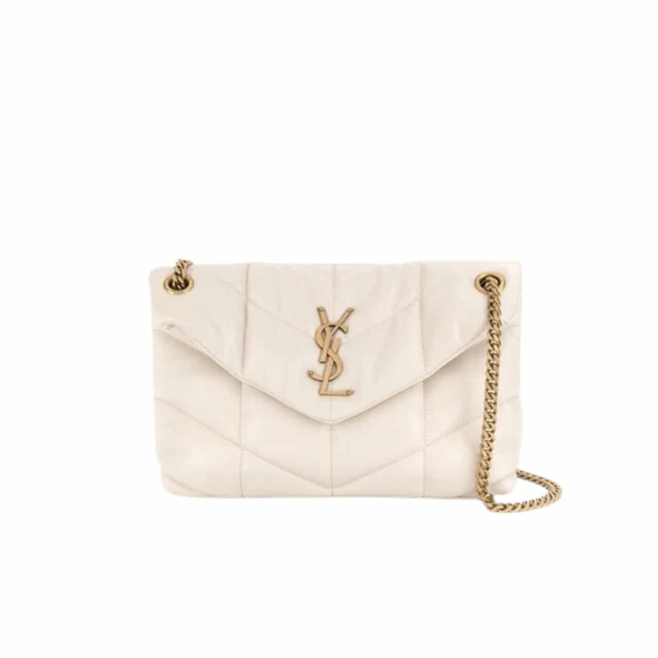 Saint Laurent Loulou Puffer Small Shoulder Bag In Soft Cream 28Cm view 2
