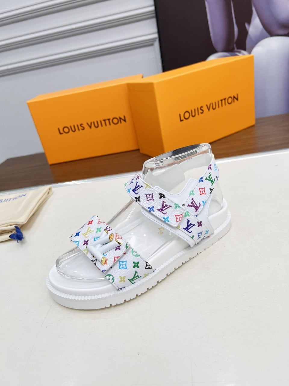 Louis Vuitton X Murakami Lv Sunset Flat Comfort Sandal White 1Agxeq view 3