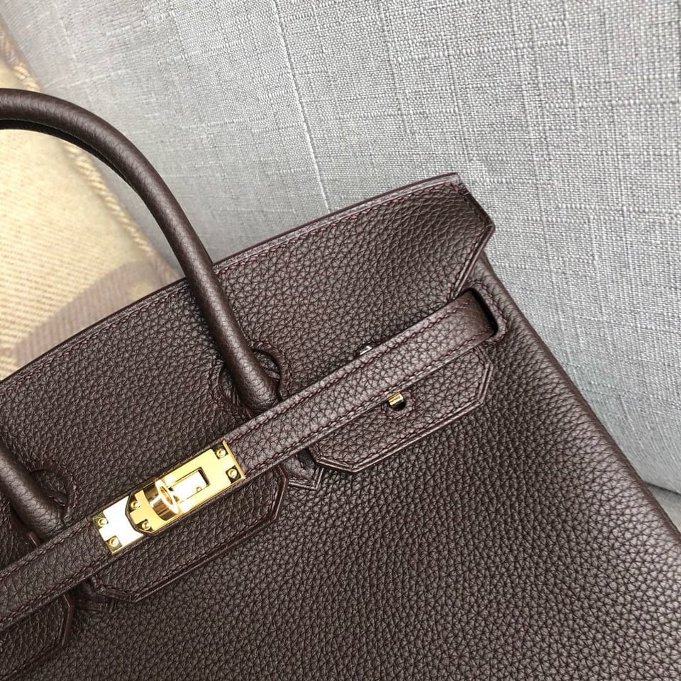 Hermes Birkin 25Cm Cafe Togo Leather Gold Hardware view 4