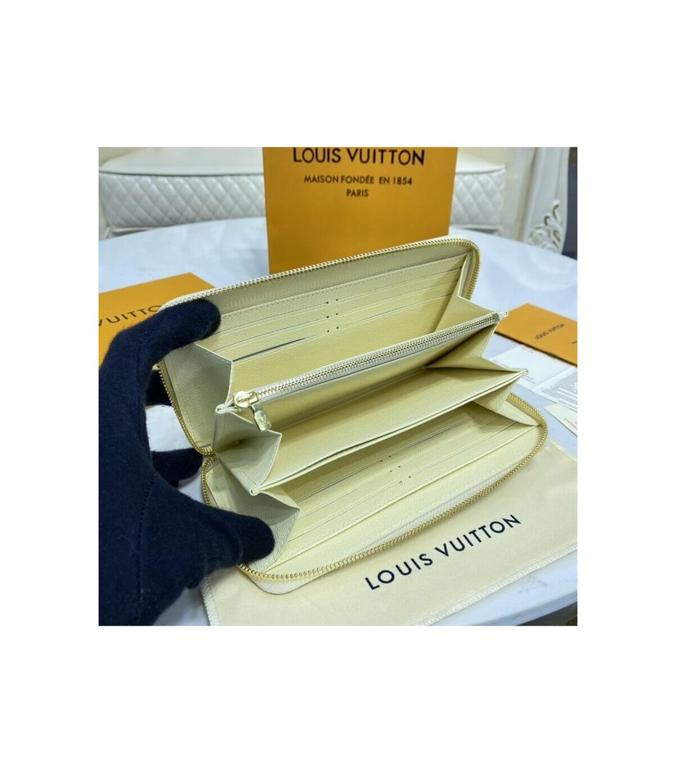 Louis Vuitton Damier Azur Zippy Wallet Beige view 12